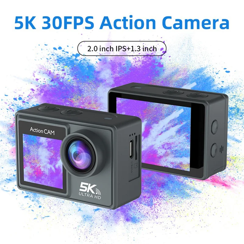 

Remote Control Electronic Image Stabilization Camera Action Camera Set 5K 30FPS With Wifi For Outdoor Diving Sports-A77Z