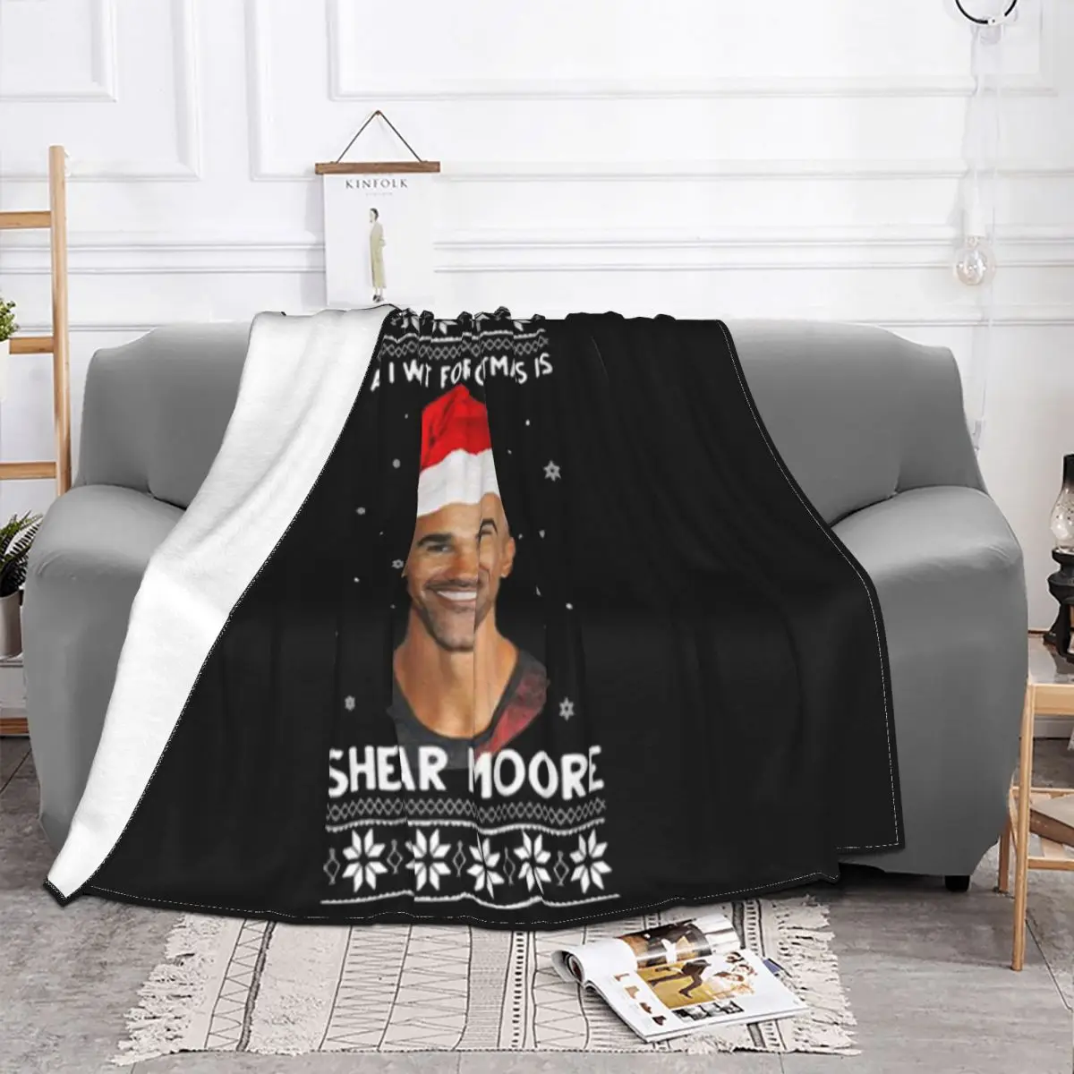 All I Want For Christmas Is Shemar Moore Teenage Steampunk Girl Personalized Aesthetic Original Hot Girl Woman Throw Blanket