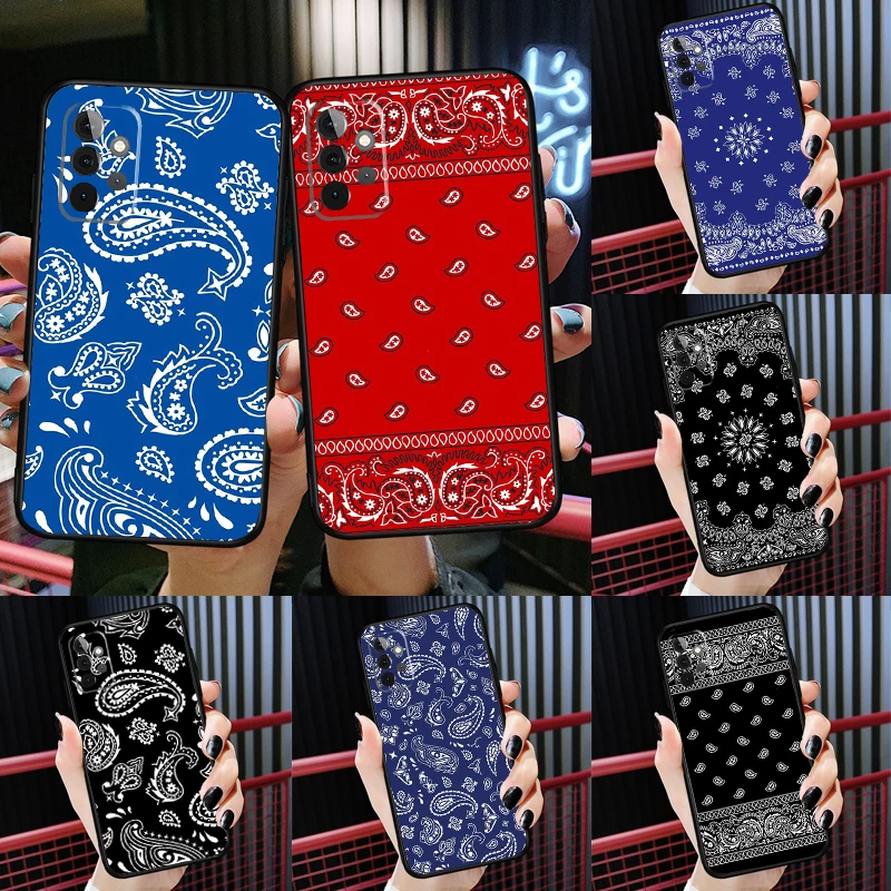 Royal Bandana Paisley Case For Samsung A54 A52 S A22 A12 A32 A72 A42 A51 A71 A03S A02S A70 A14 A53 Back Cover