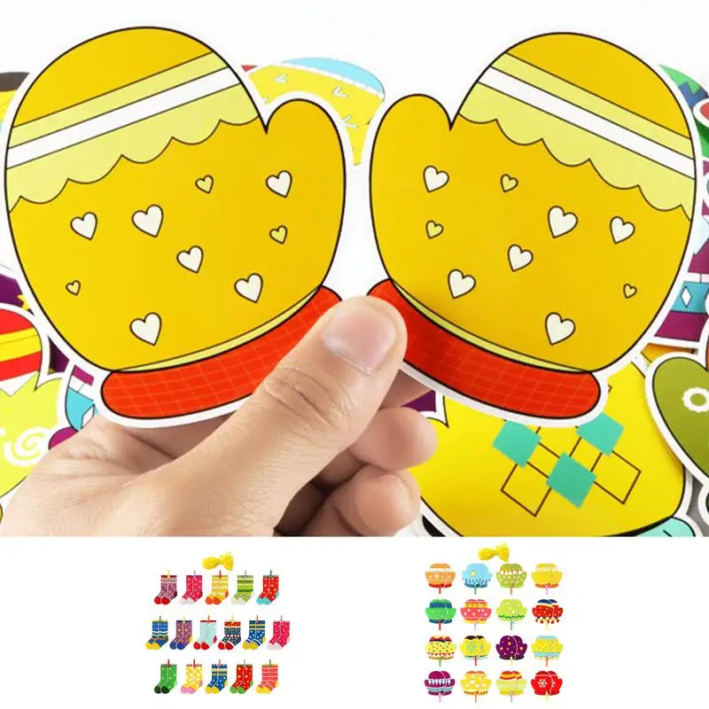 

Игрушки Монтессори для малышей, носки, цвета, варежки, сортировка форм, игры на совпадение, игрушки для раннего развития, дошкольные учебные пособия