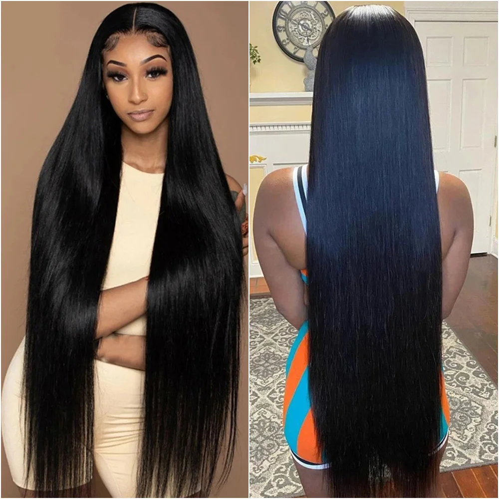 200 الكثافة 13x6 العظام مستقيم HD الدانتيل الشفاف البرازيلي باروكة من شعر طبيعي 13x4 360 الدانتيل شعر مستعار أمامي يمكن مصبوغ في أي لون! #1