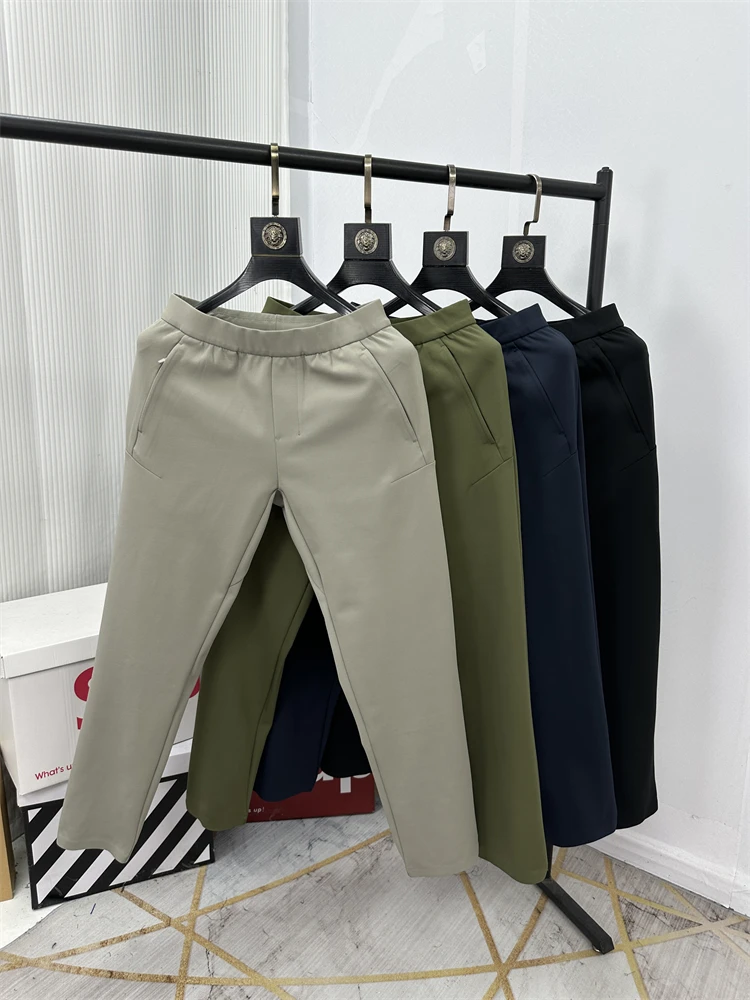 

Men's Thi Casual Pants Moisture ng Skin-friendly Comfortable Commute Sle Polyester Fiber Autumn Season Hongda Brand