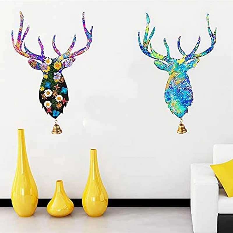 Deer Head Resin Mold Christmas Antlers Silicone Epoxy Casting For Wall Hanging Mount DIY Jewelry Art Craft Making Set