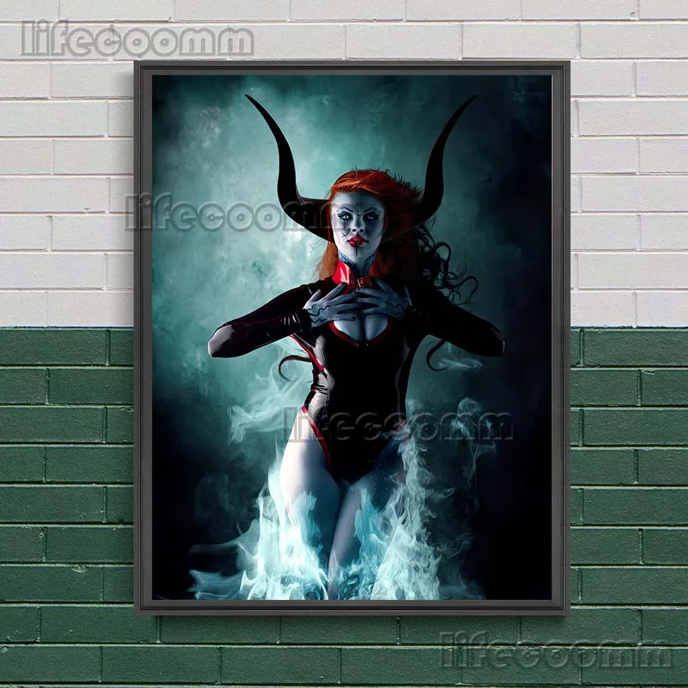 Corpse Bride And Horrible One Eyed Witch Vintage Wall Art Canvas Painting Queen Of Hell Art Poster And Print Home Decor Unframed