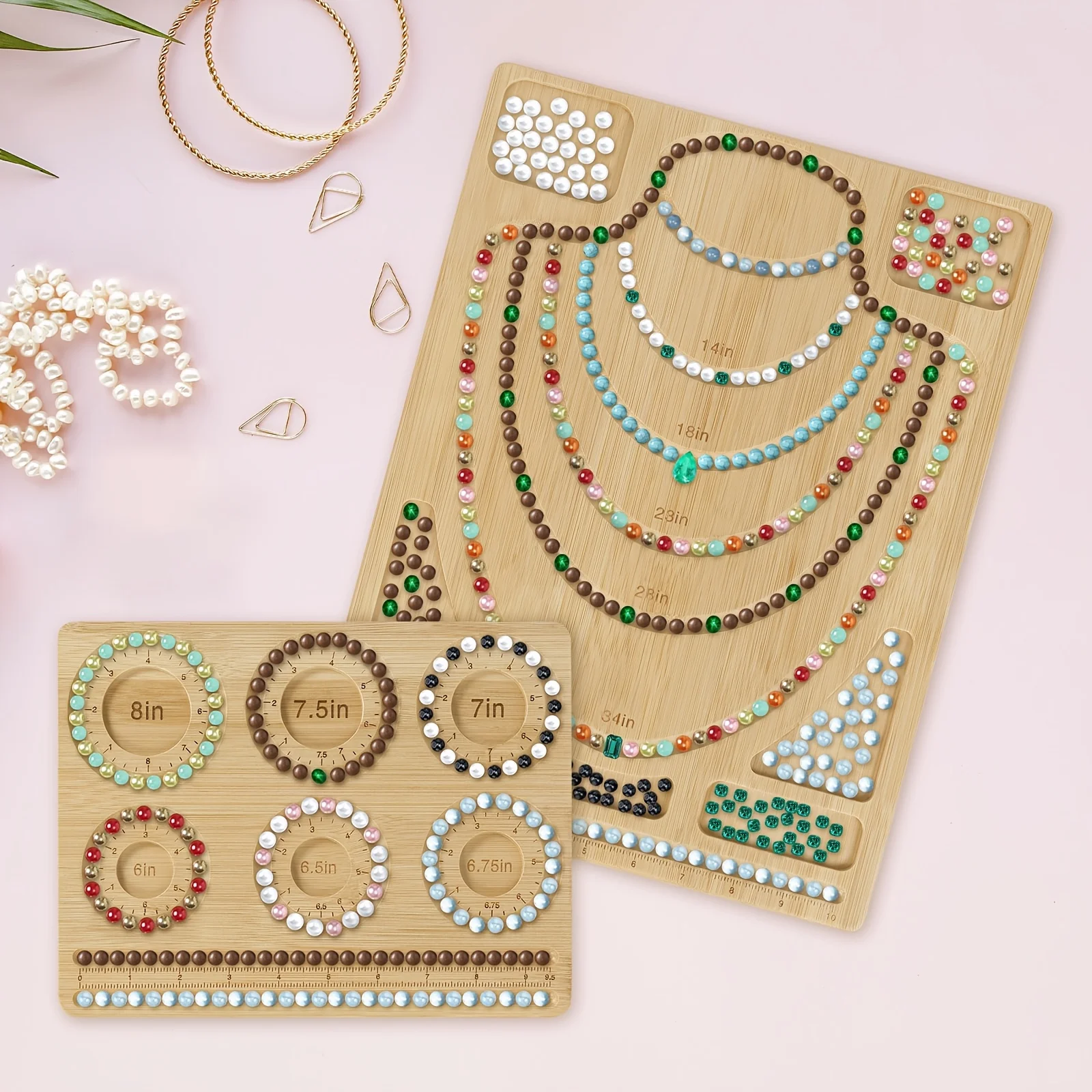 Beading Design Board Necklace Bracelet Size Measuring Tray for Jewelry Making DIY Jewelry Design Board Handicraft Production
