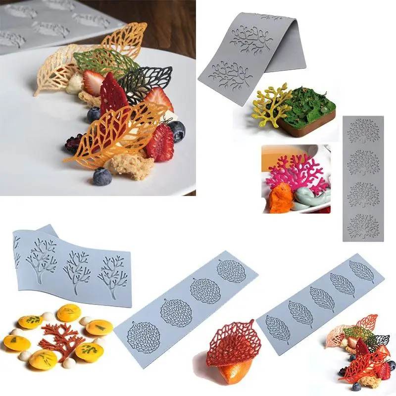 Decorative Lace Mat Sugar Craft Fondant Cake Molds Leaf Shape Silicone Fondant Molds Chocolate Mold For Sugar Craft /Gum Paste