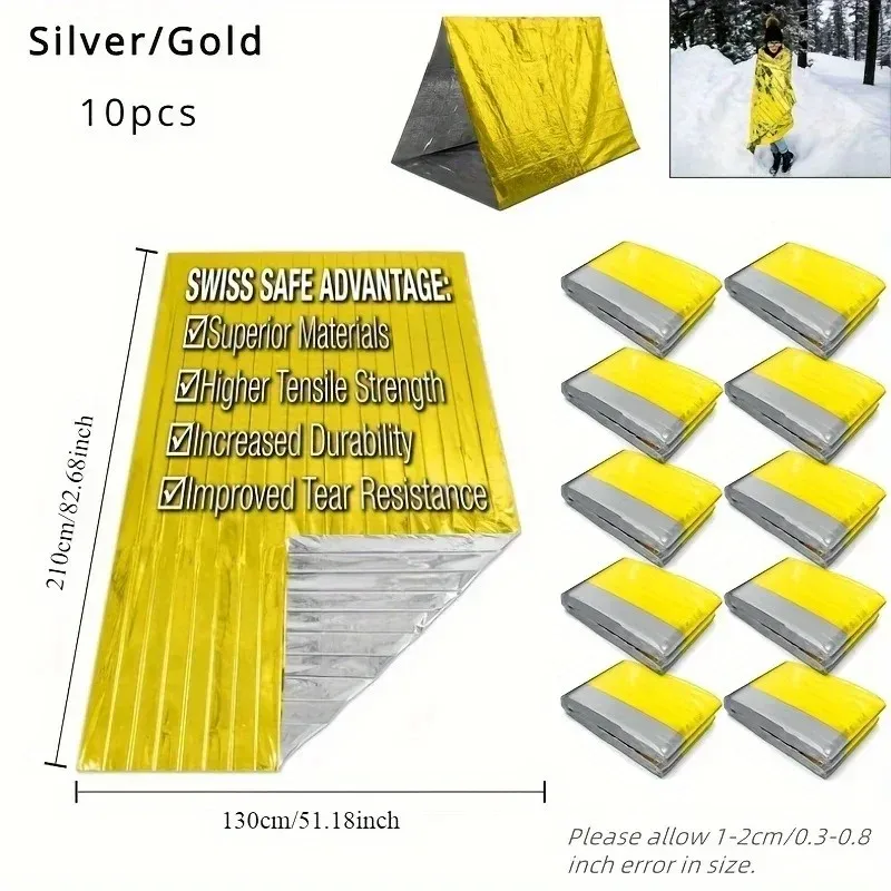 2026 emergency mylar insulation blanket  durable space blanket for outdoor survival, camping, hiking first aid natural disasters