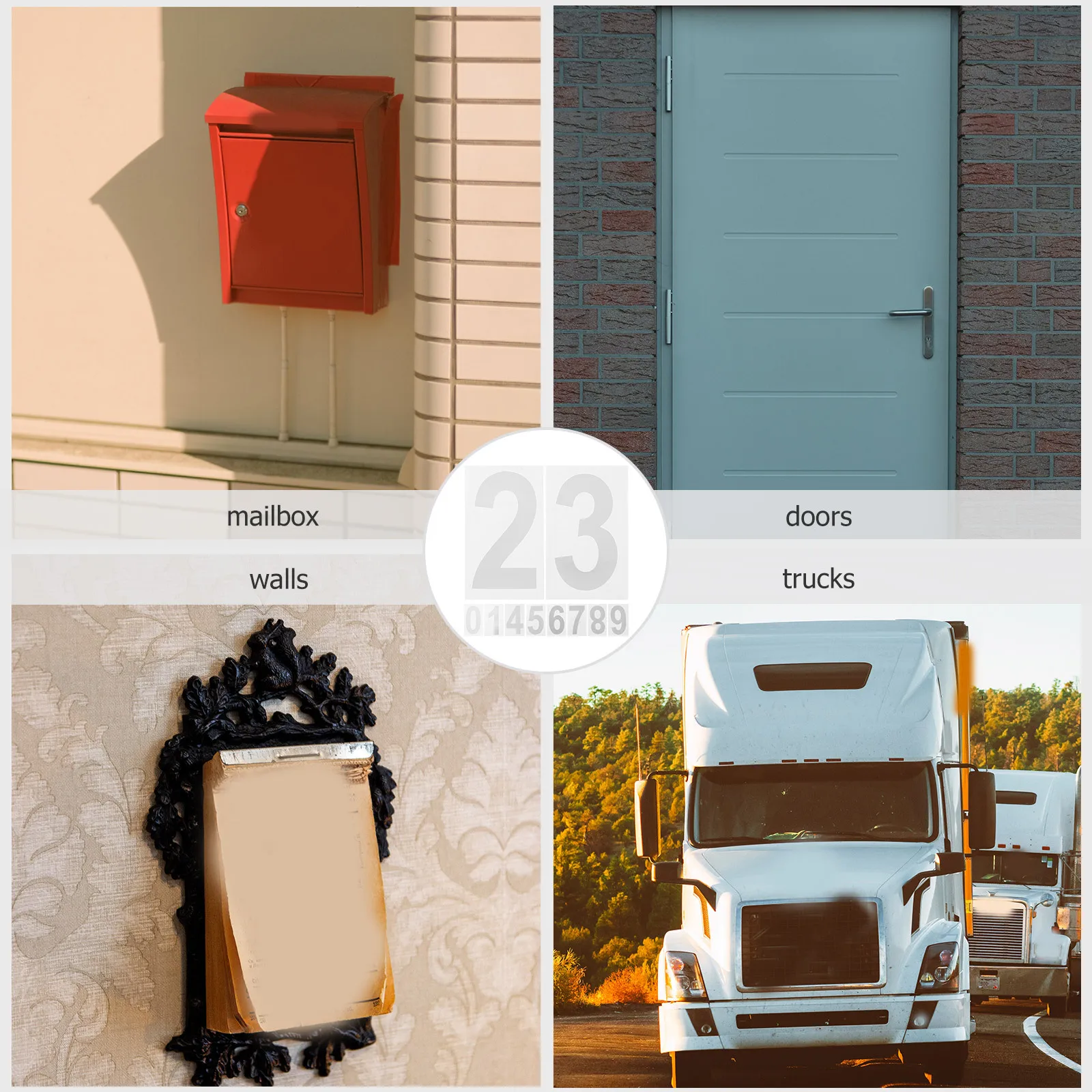 

5Sets Reflective Number Stickers Waterproof Self Adhesive for Mailbox Numbers Outdoor Car Decoration Mailbox Numbers