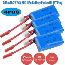 7.4V 400mAh 2S 30C LiPo Battery with JST Plug for DM007 four axis aerial vehicle,Micro FPV Racing Drone Quadcopter