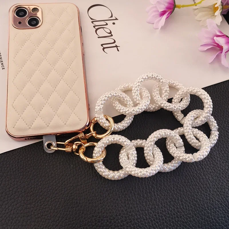 Strap Mobile Phone Shell Universal Patch Anti-lost Lanyards Mobile Phone Lanyard Women\'s High-end Portable Chain Ring Handmade