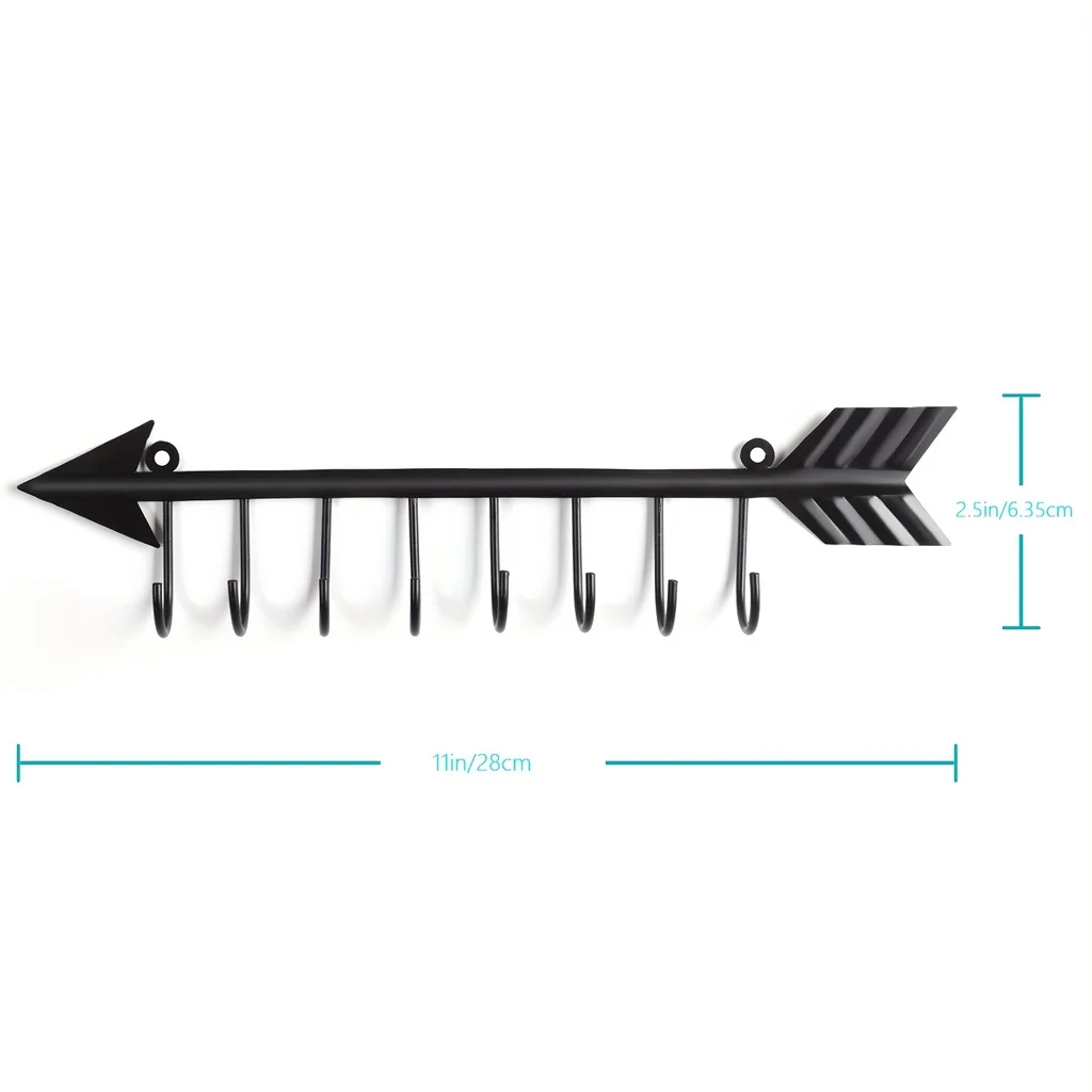 1pc Wall Mounted Arrow Shaped Key Holder, Decorative Key Holder, Household Organizer Key Hanger Rack Towel Rack,Coat rack