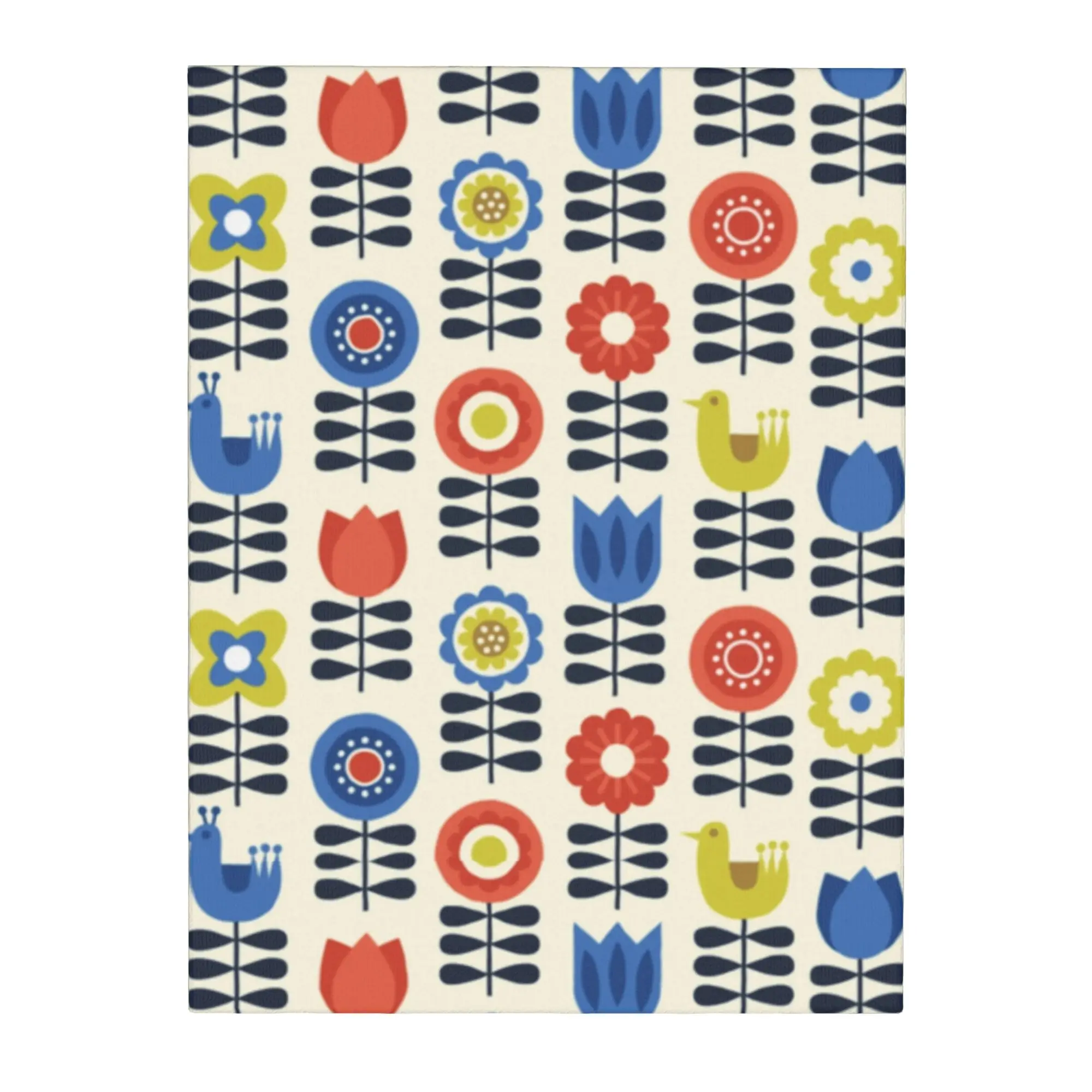 Modern Wall Art Unframed Canvas Painting Bedroom Flowers Orla Kiely Vintage Wall Hanging Artwork Abstract Scandinavian 30x40cm,