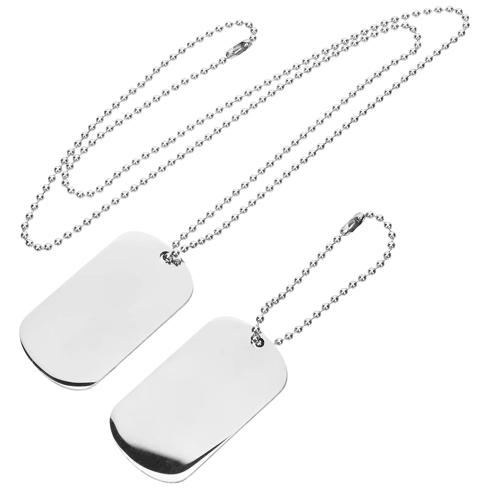 Badge Necklace Dog Tag Chain Silver Stainless Steel for Men Chained Mens Necklaces Custom Man