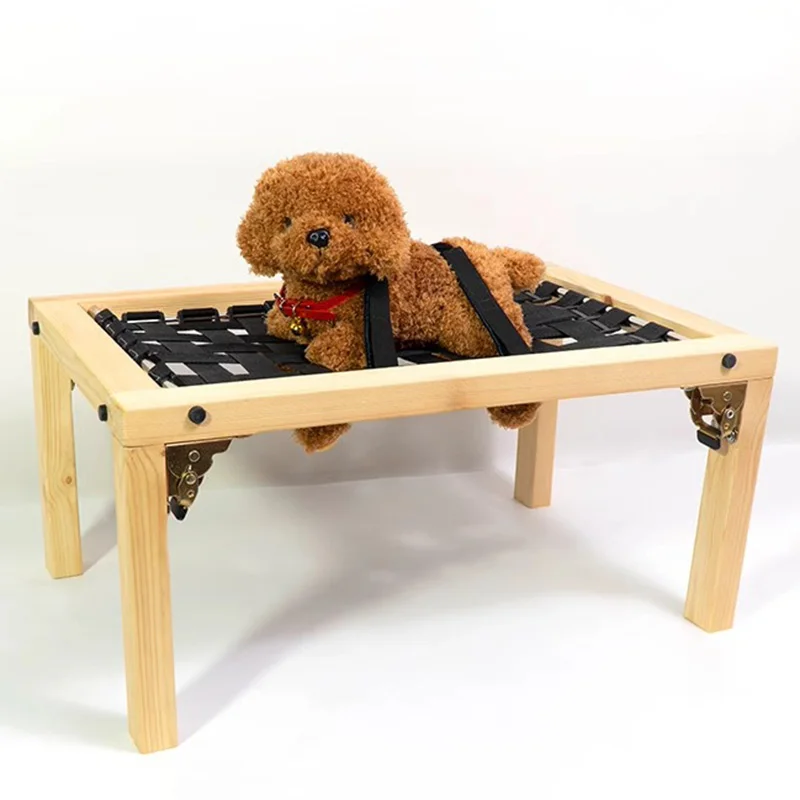 Solid Wood Dog Diagnosis Treatment Rack Acupuncture and Moxibustion Stage Grid Frame Animal Fixed Injection Pet Bed for Treat