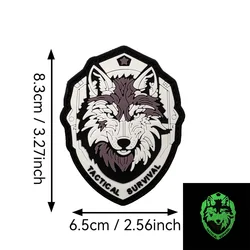 Brazalete táctico luminoso PVC lobo – Parche moral mochila
