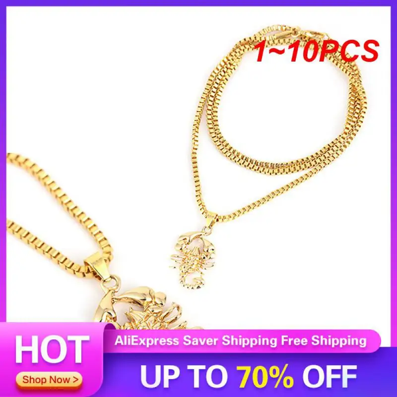 1~10PCS New Stylish Creative Scorpion Necklace Exquisite Style Hip Alloy Chain For Men Fashion Jewelry