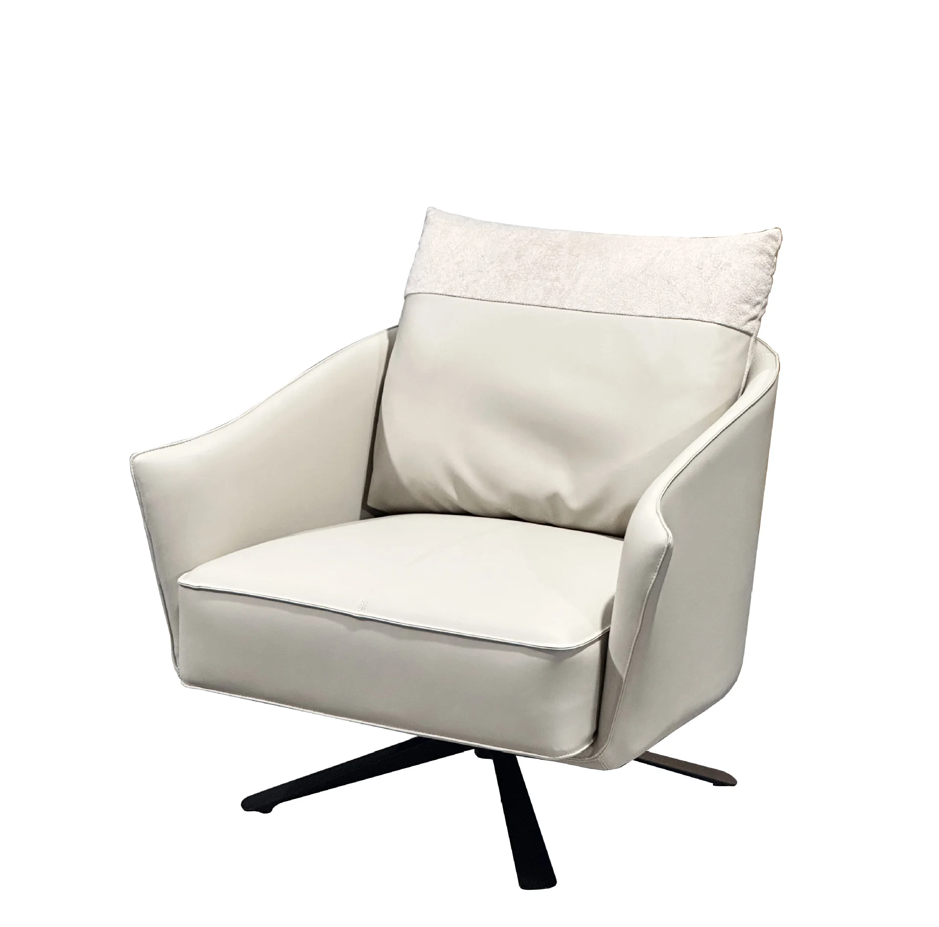 Moderne Wohnzimmermöbel, einzelner Freizeitstuhl, drehbarer Ledersofa-Stuhl