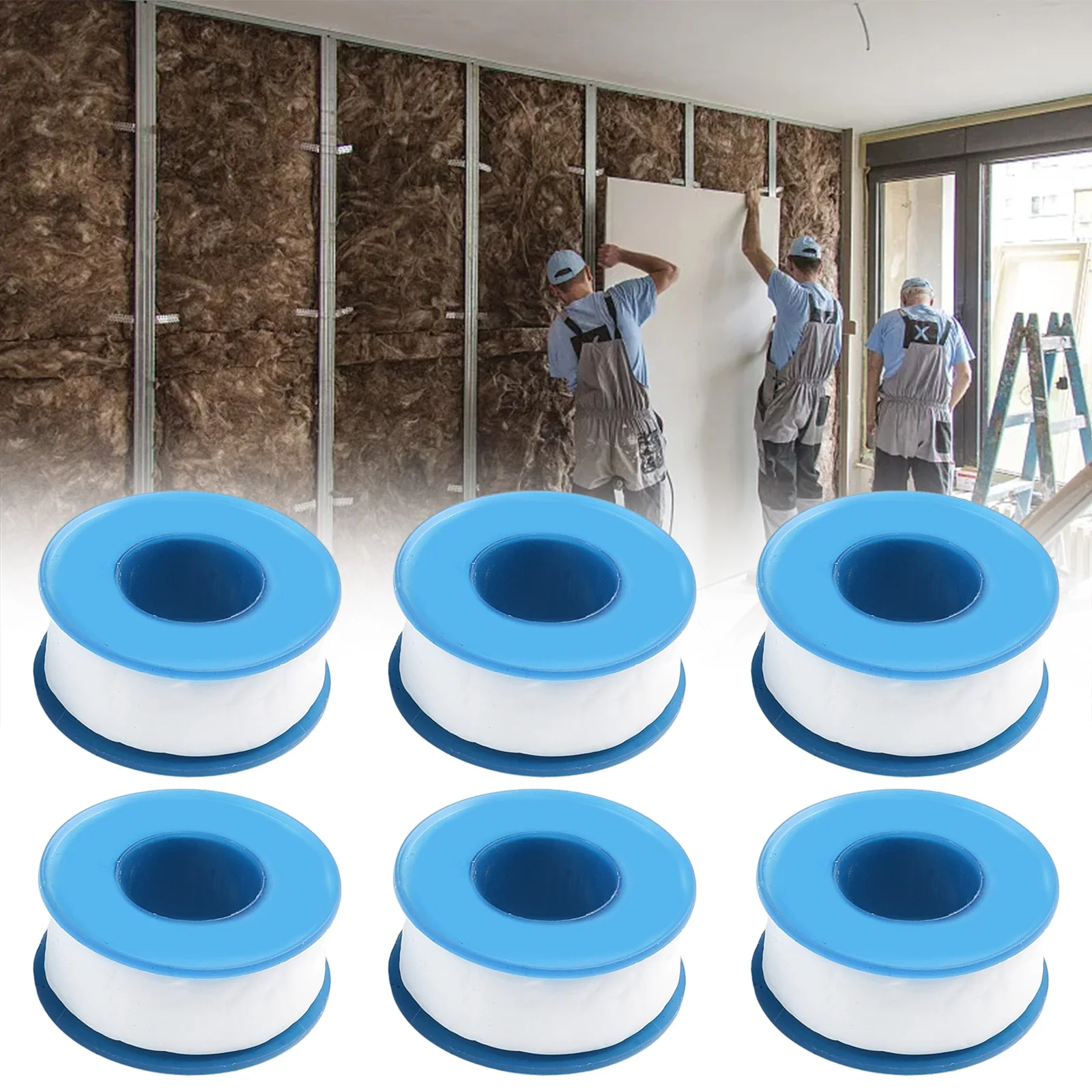 6Pcs 20m X 16mm PTFE White Threaded Sealing Tape Adhesive Plumbers Sealing Tape Fitting Thread Seal Tape image 3