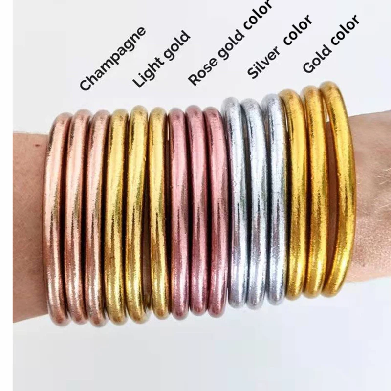 Bilandi moda biżuteria silikonowa bransoletka typu Bangle bransoletka nowy Trend popularny styl jeden rząd kolorowe bransoletki bransoletki dla