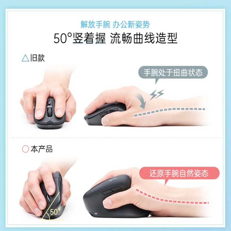 Sanwa Supply Mouse Wireless Bluetooth Mute Button Charging Vertical Grip Ergonomically Designed Lightweight Long Range Office