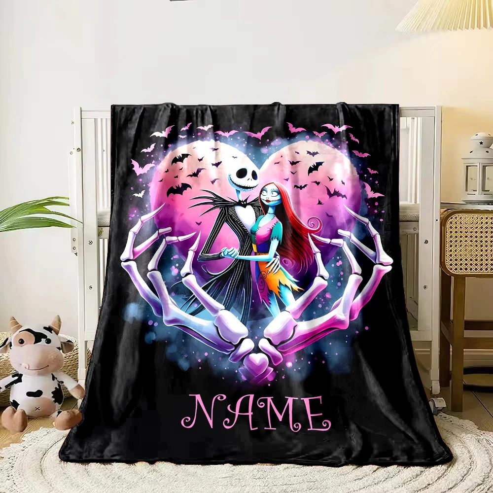 Customized Name Personalized Blanket Disney Artoon Princess Stitch Cars Adult Children Warm Blankets and Comfortable Blanket