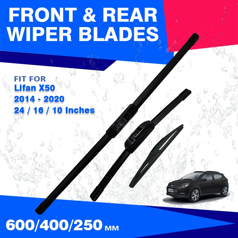 Front Rear Windscreen Wiper Blades For Lifan X50 2014 2015 2016 2017 2018 2019 2020 Window Windshield Brushes Cutter Accessories