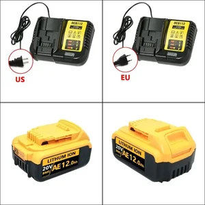 20V DCB200 12000MAH Substitution Lithium Battery for Dewalt DCB205 DCB201 DCB203 Electrical tool battery 20 volts max with charger 8 Main Sales Dewalt Batteries - №2