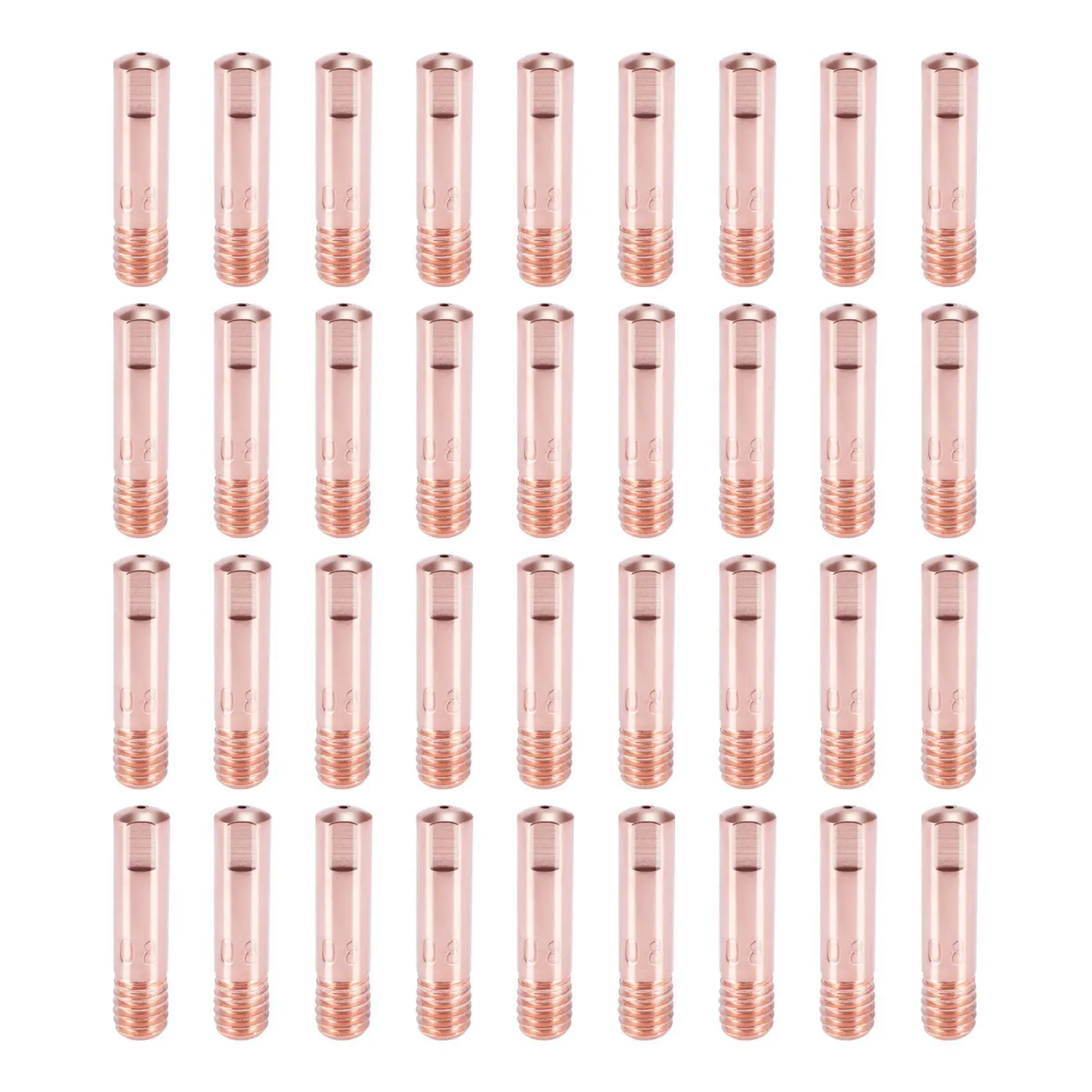 

40Pcs Copper Contact Tip Welding Tip 0.8mm Current Nozzle Welding Tip for 15AK Welding Machine MIG / MAG Welding Torch