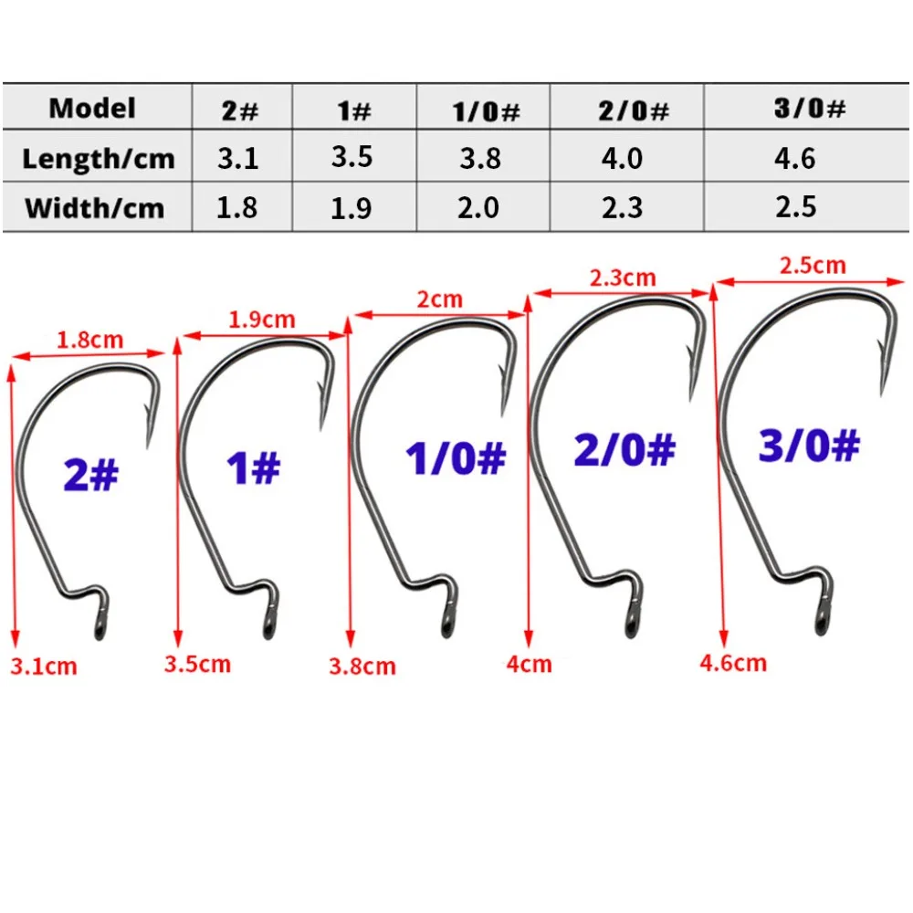 Wide Crank Fishing Hooks Sets Box High Carbon Steel Offset Barbed Fishhook Carp Snap Tackle Sea Offshore Angling Accessories