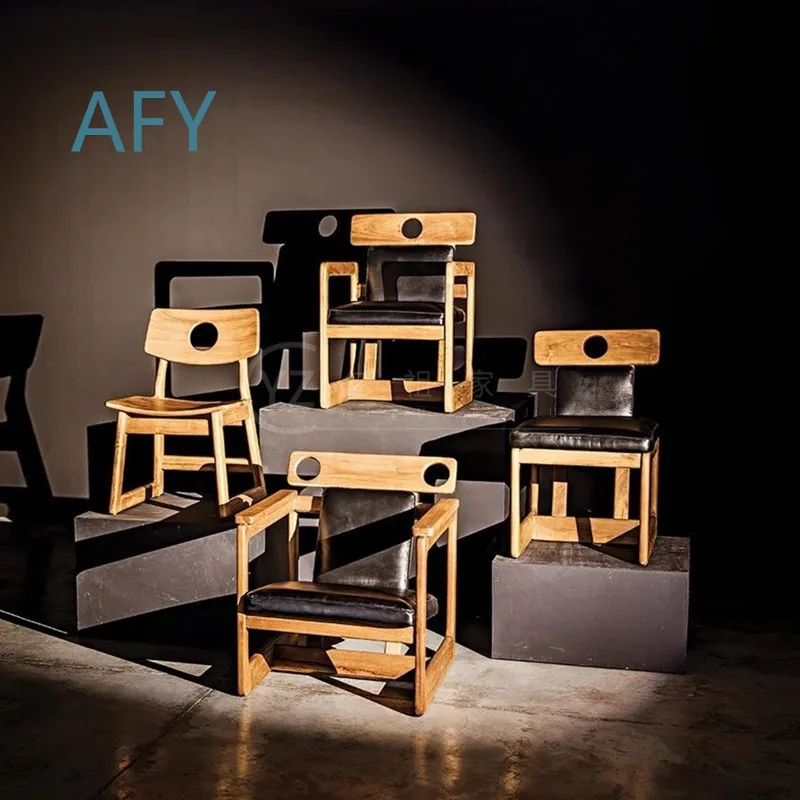New Chinese Style Solid Wood Zen Armchair for Living Room Lounge Hotel Guest Chair for Designer Showroom Sales Office