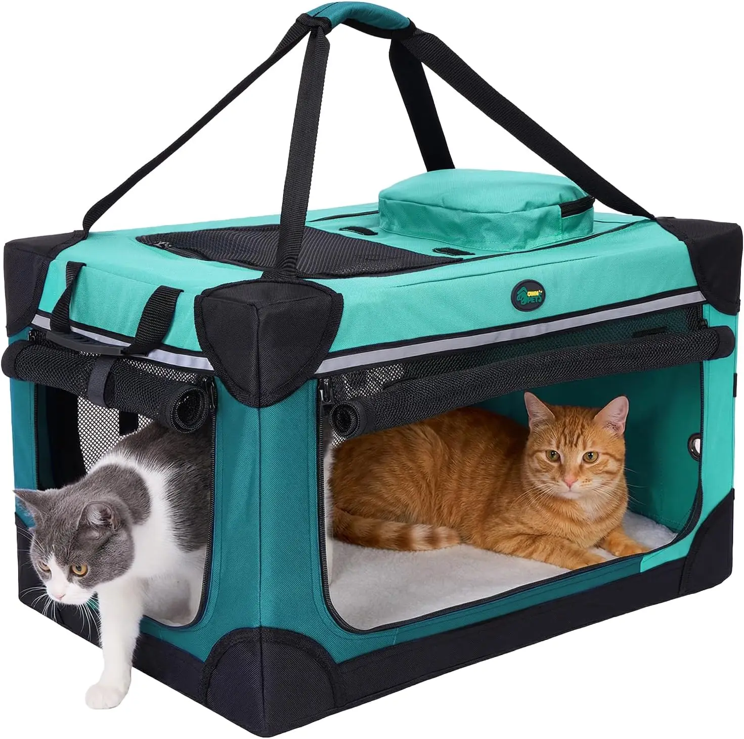 

Extra Large Cat Carrier for 2 Cats Small Dogs, 24 Inches Collapsible Soft Dog Crate for Car Travel, Portable Pet Carrier with