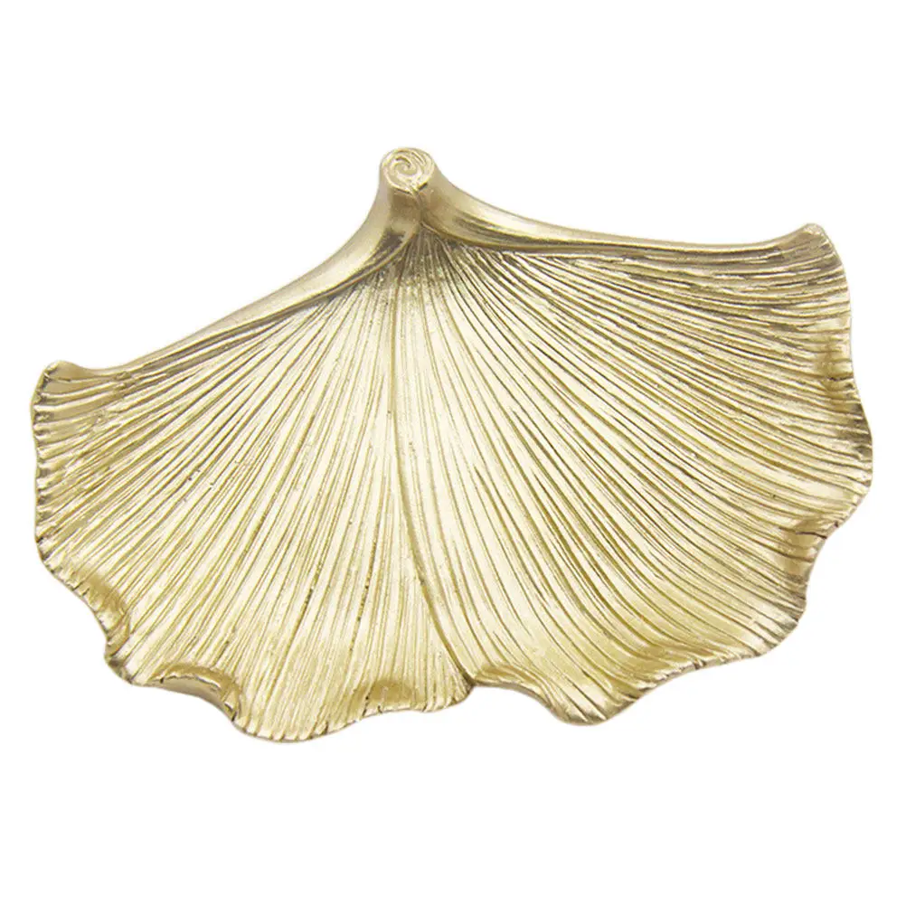 

1Pcs Golden Ginkgo Leaf Jewelry Storage Tray Resin Desktop Organizer Luxury Home Decor Display Plate Nordic Style Light Luxury