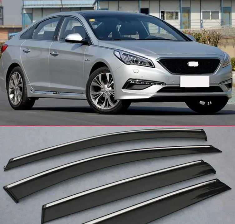 

Window Wind Deflector Visor Rain/Sun Guard Vent For Sonata MK9 2015 2016 2017 Car Accessories Stickers