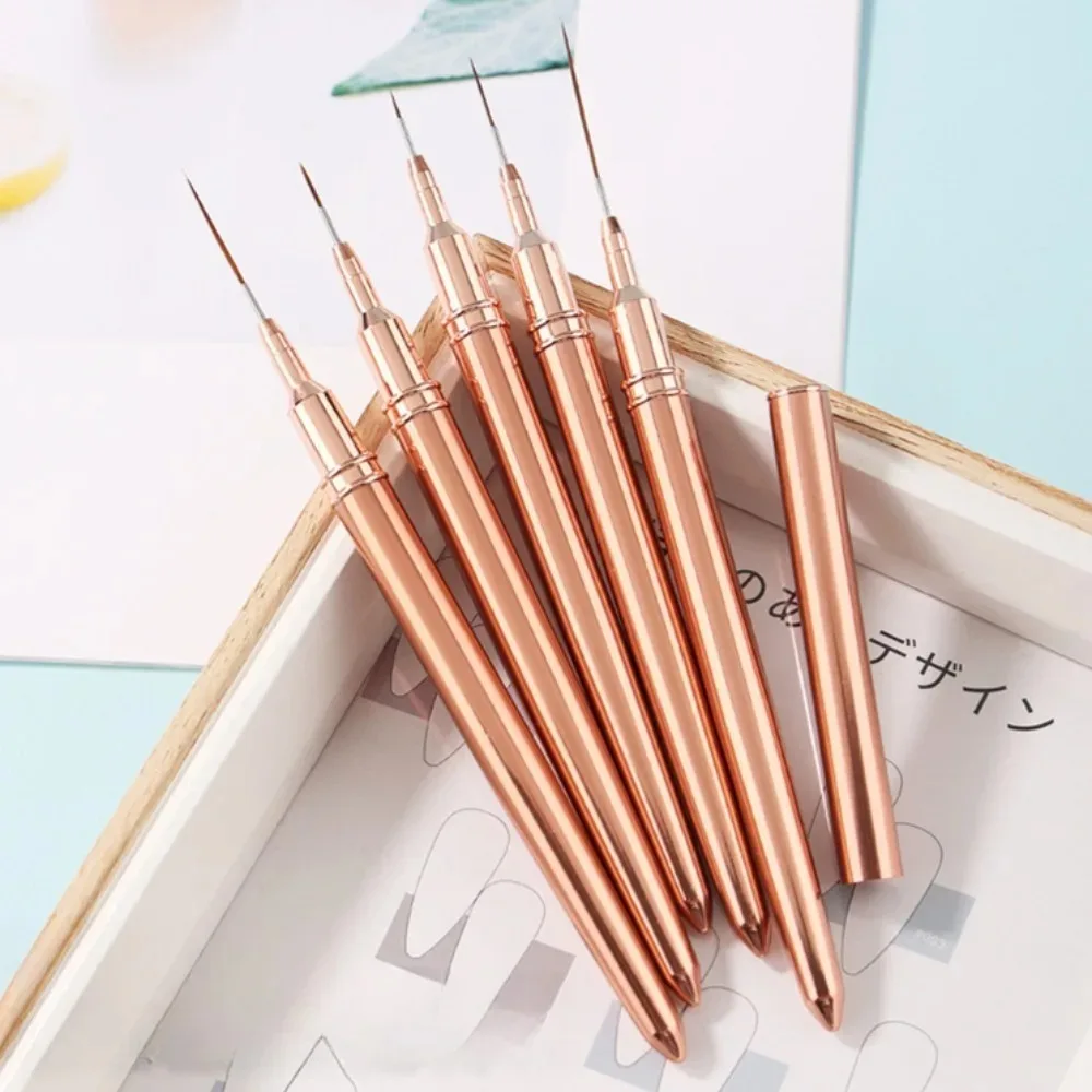 ​ Ensemble de pinceaux pour revêtement d'ongles en Gel UV, 3 pièces, pour peinture de fleurs à rayures françaises en acrylique, Kit d'outils de manucure professionnels ​