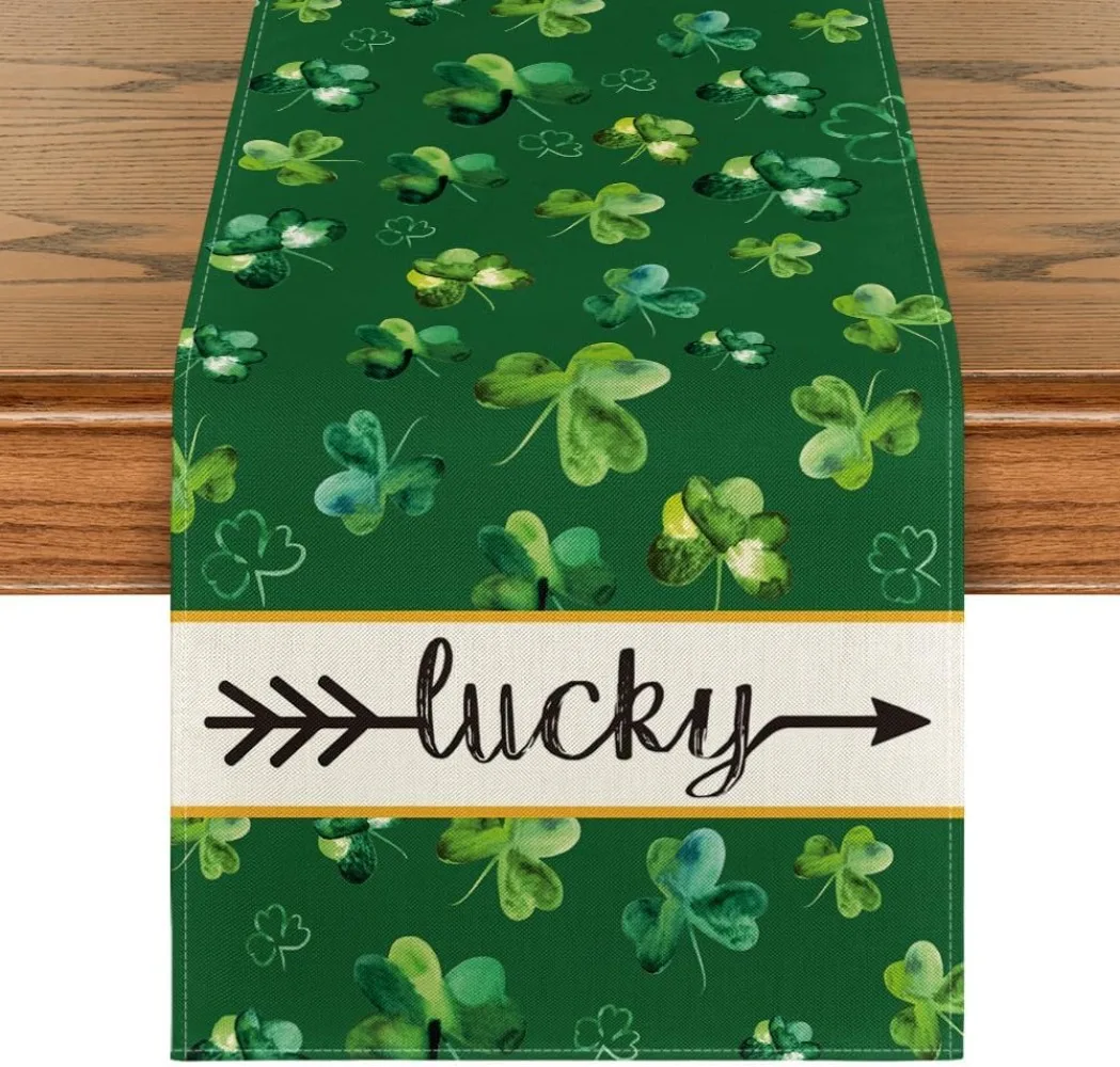 Seasonal St. Patrick's Day Holiday Kitchen Dining Table Runner for Home Party Decor 13 X 72 Inch