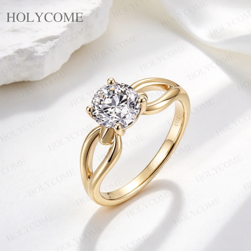 Runder Schliff, D-Farbe, VVS1 Moissanit-Ring, 925er Sterlingsilber-Band, Unisex-Feinschmuck für Männer und Frauen, Geschenk für Jahrestag, Party, Hochzeit – Detail 9