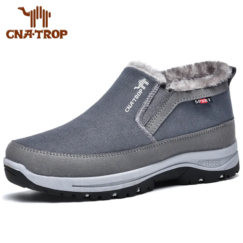 Bottes de neige chaudes pour hommes, chaussures de voyage en plein air, confortables, décontractées, hiver