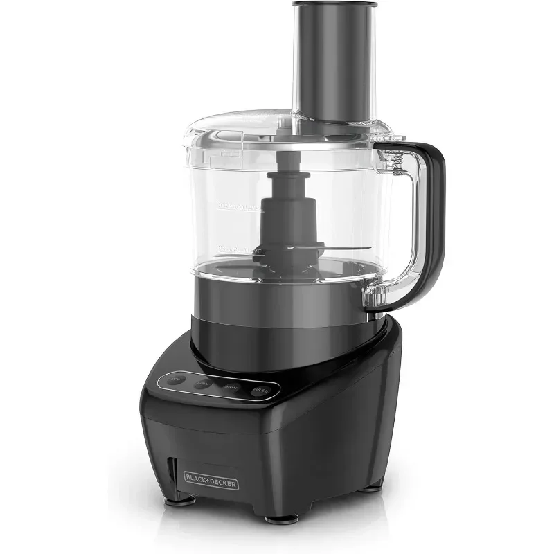 3-in-1 Easy Assembly 8-Cup Food Processor, Black