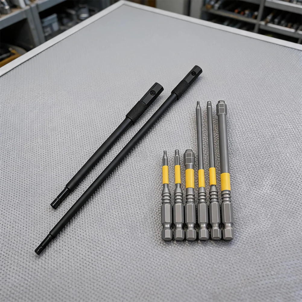 Industrial Alloy Steel Bits Hex Shank Extension Set High Hardness Alloy Steel Knurled Non-slip Grip Self-locking Mechanism
