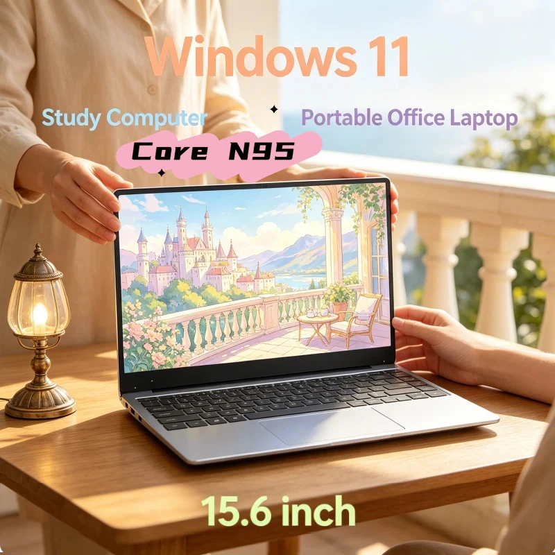 

Original 15.6" Laptop N95 FHD IPS Display 120 Hz Ultra-clear Screen 7500mAh 32GB/2TB SSD Backlit Keyboard Fingerprint Unlock