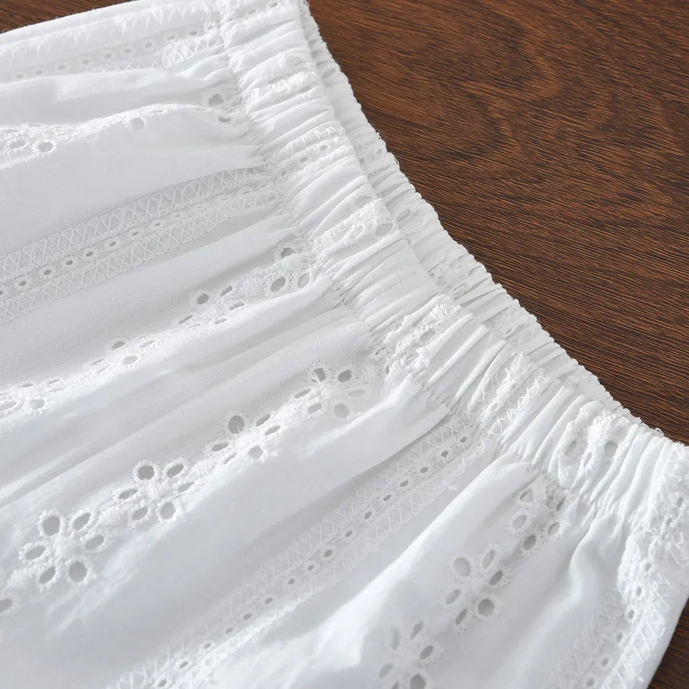 Koreanische Version Modische Blumenstickerei Kinderkleidung Mädchen-Set Gelbes Ärmelloses Neckholder-Top + Weiße Freizeithose – Detail 6