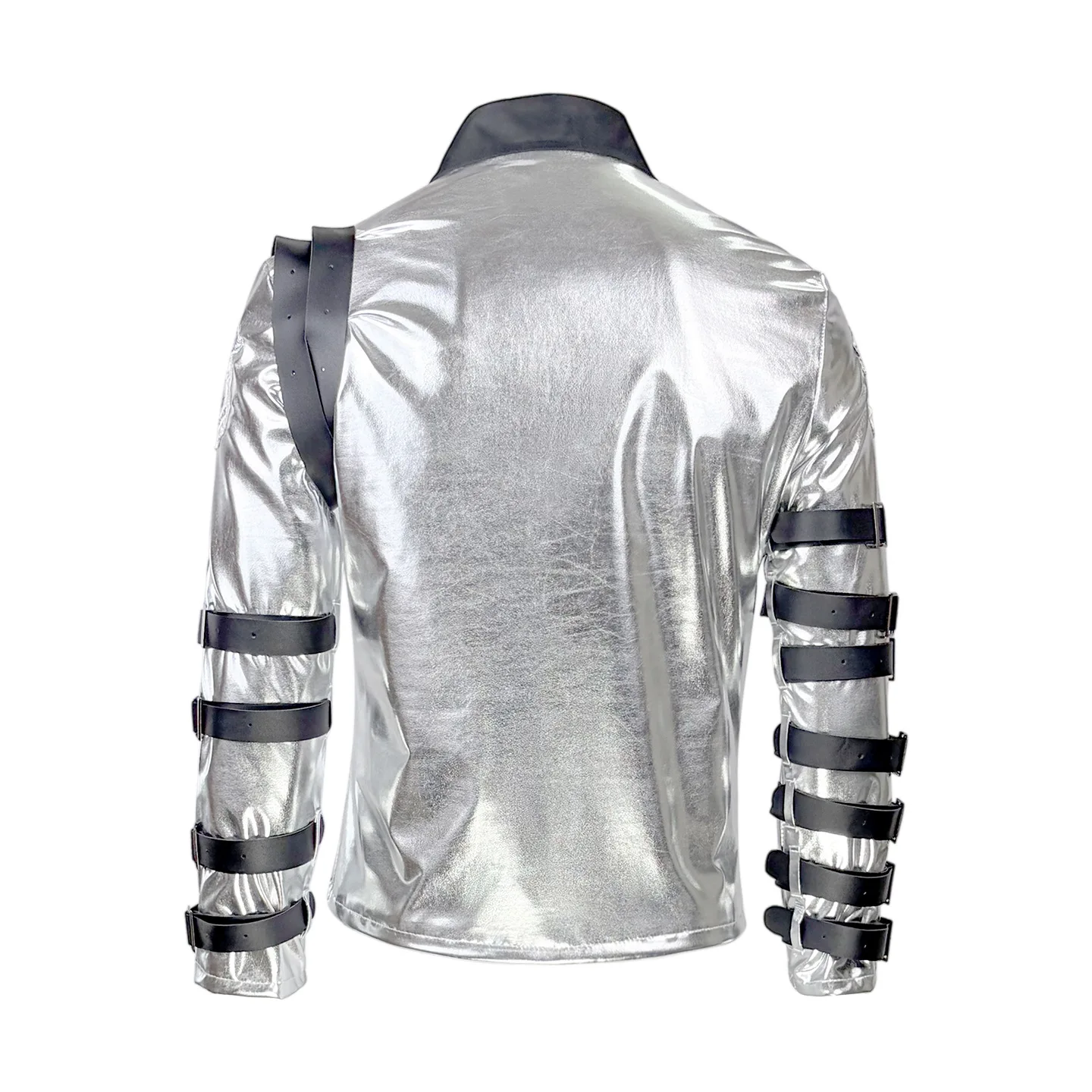Michael Jackson Adult Cosplay Costume Silver Jacket Cyberpunk Retro Rock Star for Stage Performance Halloween Comic Con view 3