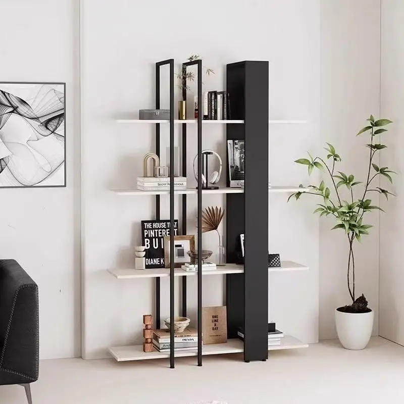Simple shelf wrought iron multi-layer living room storage bookshelf floor-to-ceiling creative office wall display bookcase