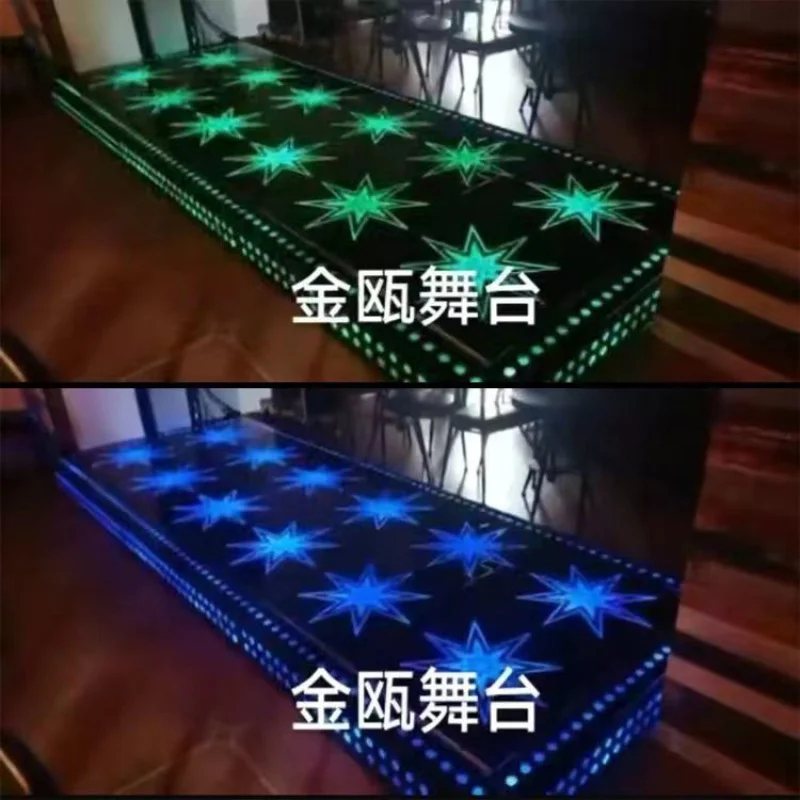 Custom. Factory Direct Sale Bar Disco Stage Roller Skating Rink KTV Outdoor Jumping Stage Internet Celebrity Spring Glass Floor