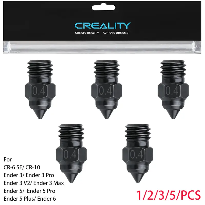 فوهات MK8 من الفولاذ المقسى من Creality، فوهات CR6 SE لطابعات Ender3 S1 Sprite/Ender3 V2/Pro/Neo