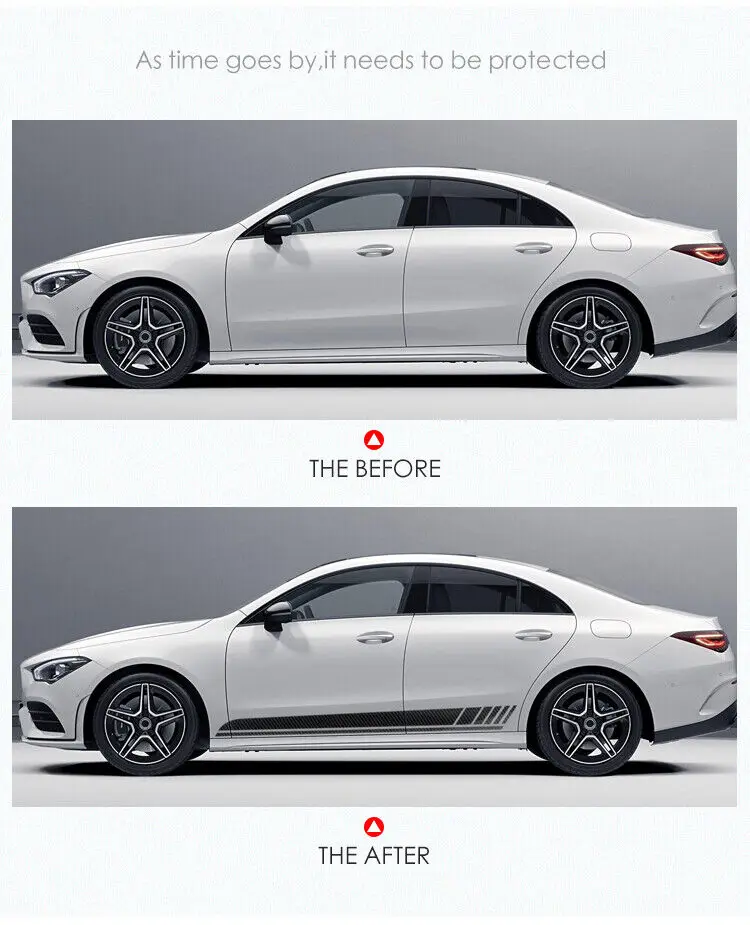 ملصق خطوط جانبية لغطاء السيارة لسيارة Mercedes Benz CLA C118 CLA220 250E CLA35 CLA45
