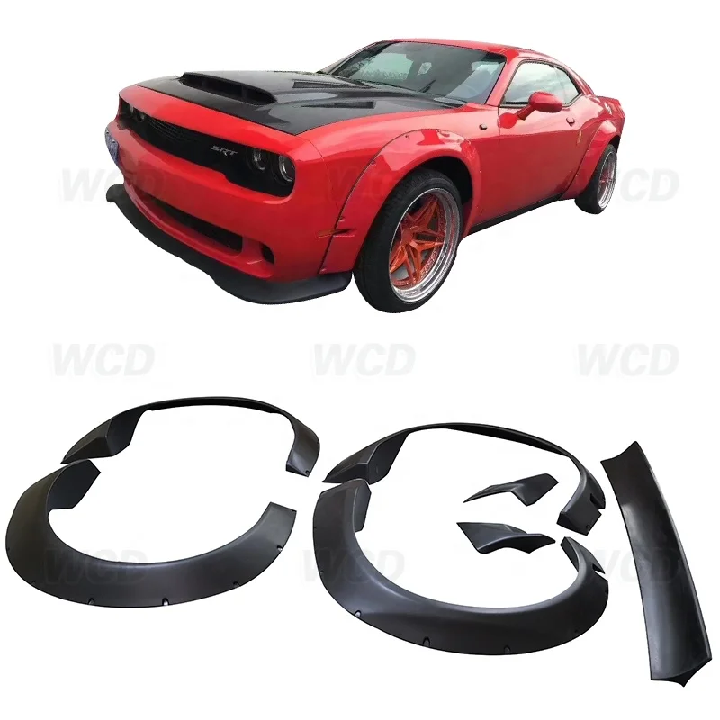 

Top Quality Car FRP Wide Body Kit Wheel Arch Eyebrow Stripe Car Wheel Modling Trims Spoiler for Dodge Challenger LB Style