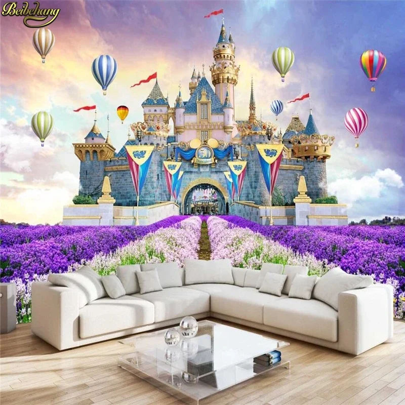 beibehang papel de parede 3D Castle hot air balloon mural wallpaper wallpaper ktv package child girl bedroom hotel theme rooms