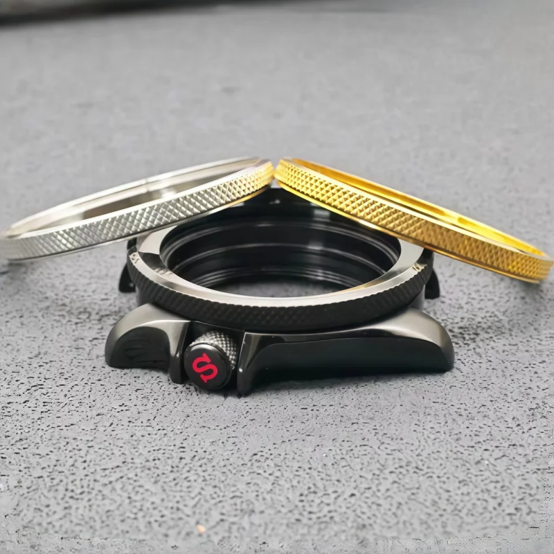 41MM Unidirectional Rotating Steel Outer Bezel Gold Black Silver Finish Fit SKX007 SKX009 SRPD Diver Watch Case Repair Parts