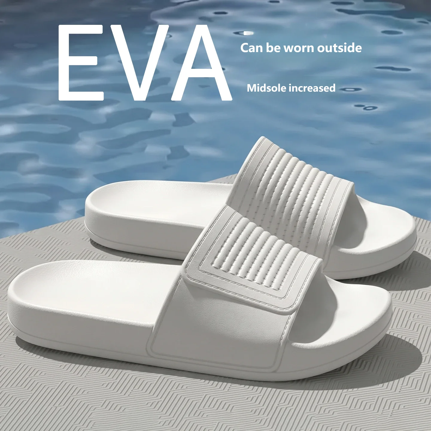 Men's EVA Height Increasing Slides Summer Non-Slip Casual Sandals with Thick Platform Soft Sole for Outdoor Beach And Indoor Use